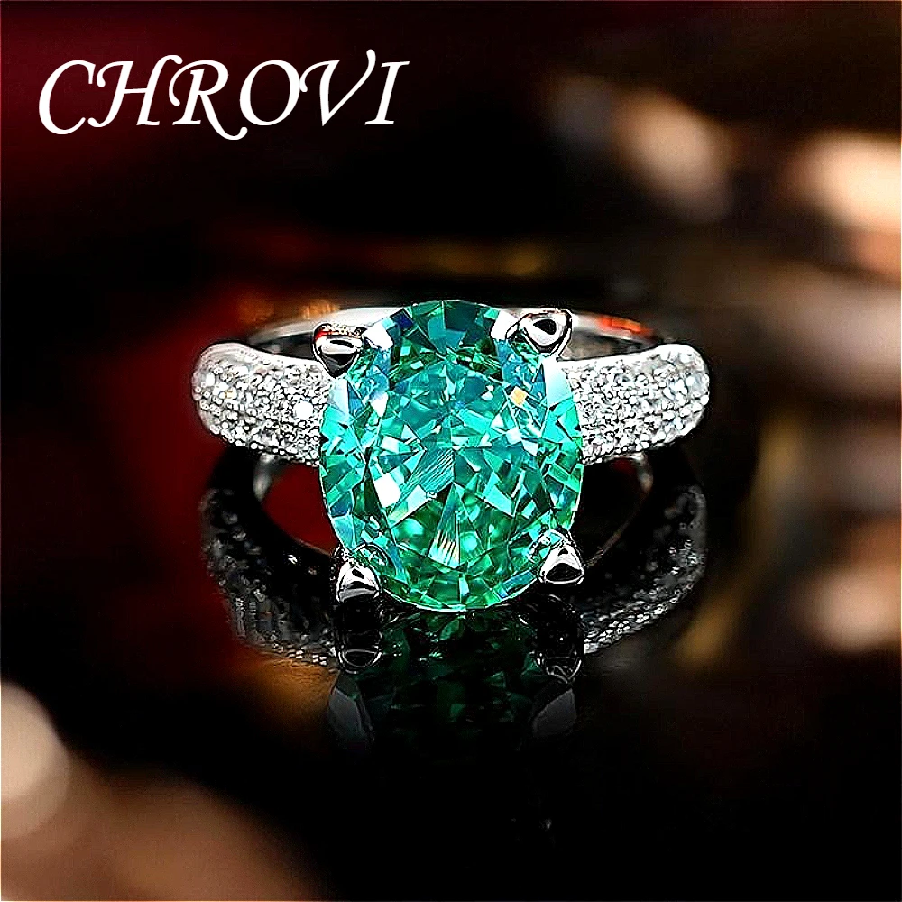Luxury-Style 925 Sterling Silver Green Ice Flower Zirconia Open Ring for Women - High-end Luxury Wide Arm Ring
