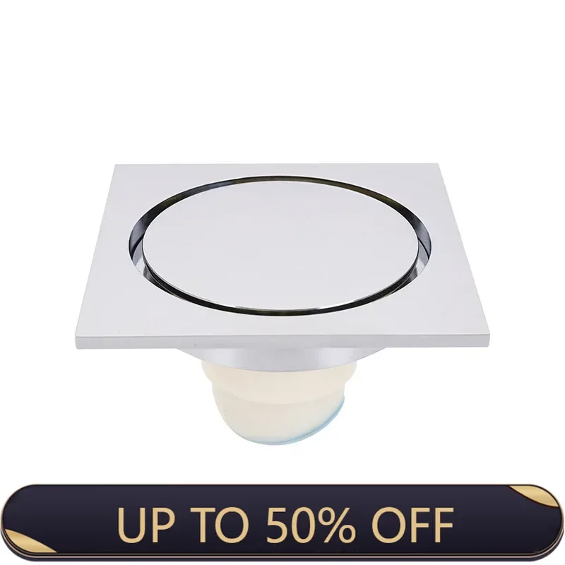 10x10cm Square Brass Floor Drain Odor Proof Floor Drain Cover Bathroom Shower Hardware Bathroom Accessories Shower Accessories
