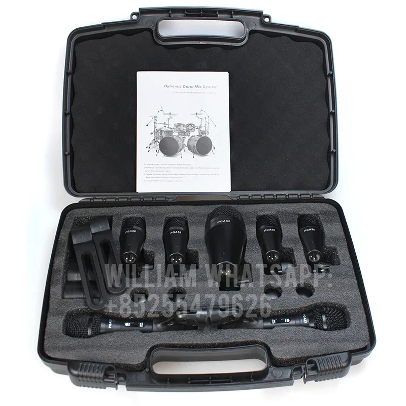 

PGADRUMK7 Microphone System For Snare Guitar Microphone, Bass Drum Guitar Brass Microphone Kit With Accessories