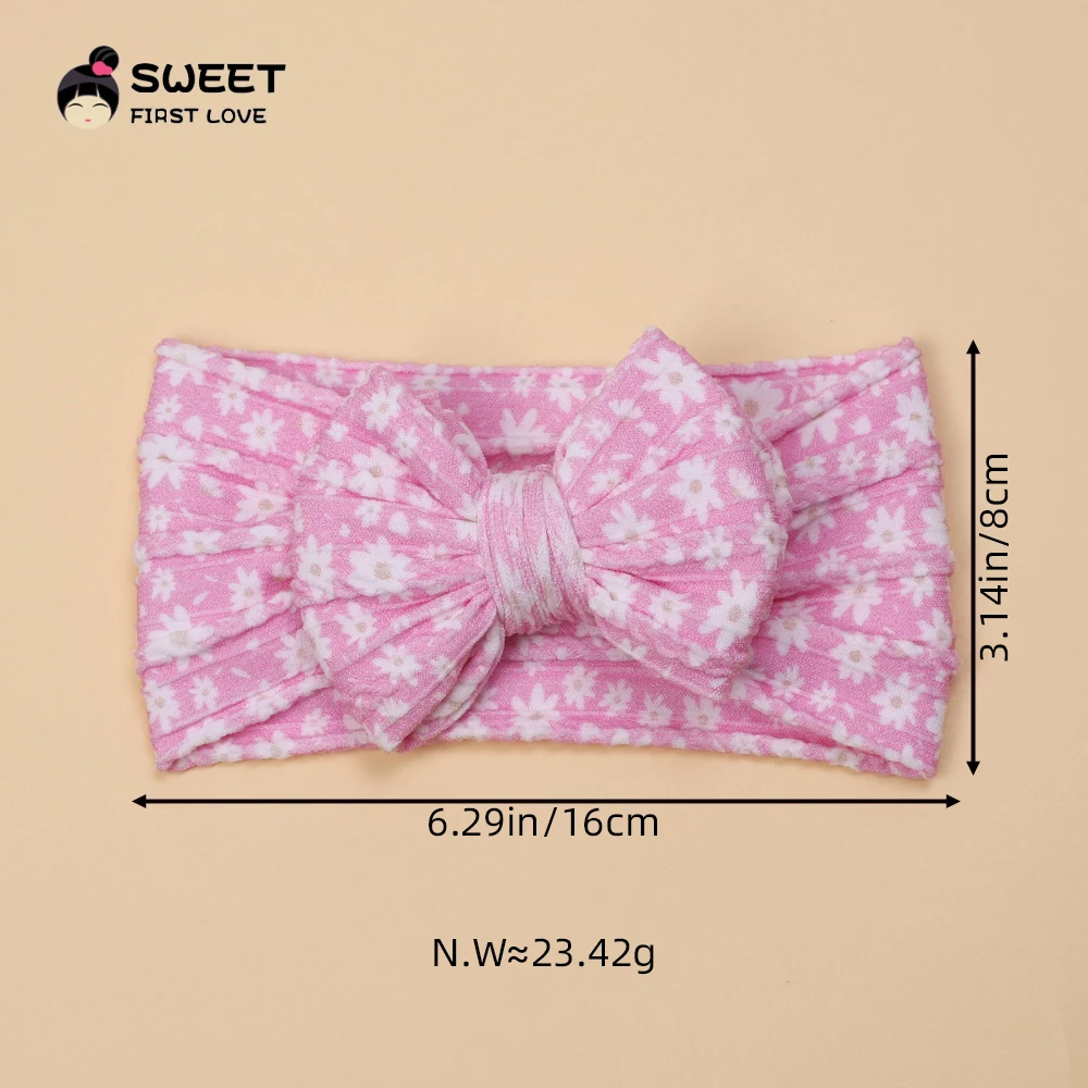 New Printed Bow Headband For Baby Girls Cute Thickened Double Bowknot Soft Kids Hair Bands Elastic Children\'s Hair Accessories