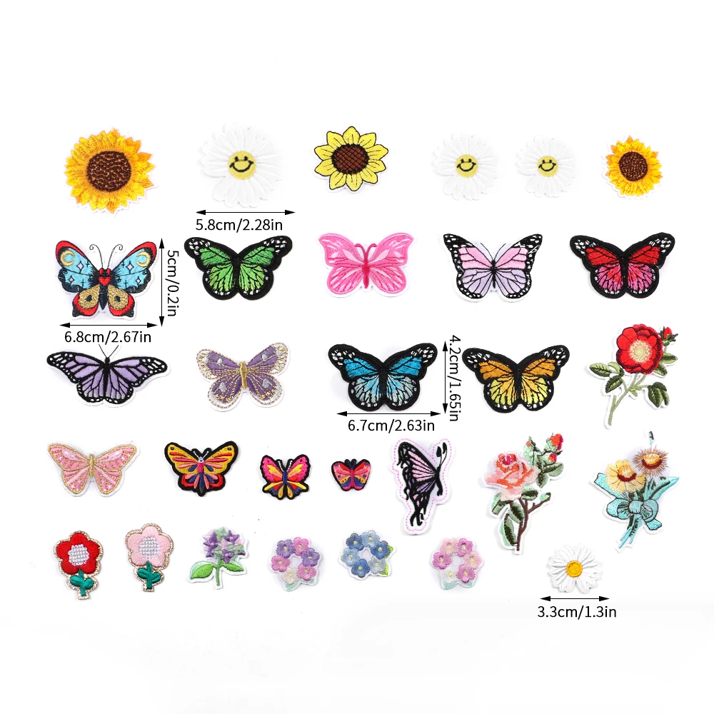 2/30/60 قطعة من ملصقات القماش المطرزة، إكسسوارات الملابس ذاتية الصنع، سراويل الأطفال، رقعة الثقب، تطبيق رقعة الكي #4