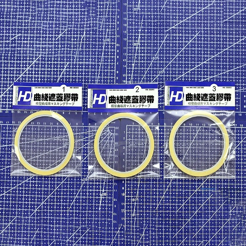 Nastro adesivo speciale modello 1/2/3mm per modello curva accessori per strumenti di pittura per Hobby modello fai da te rivestimento a spruzzo Set di nastri di copertura