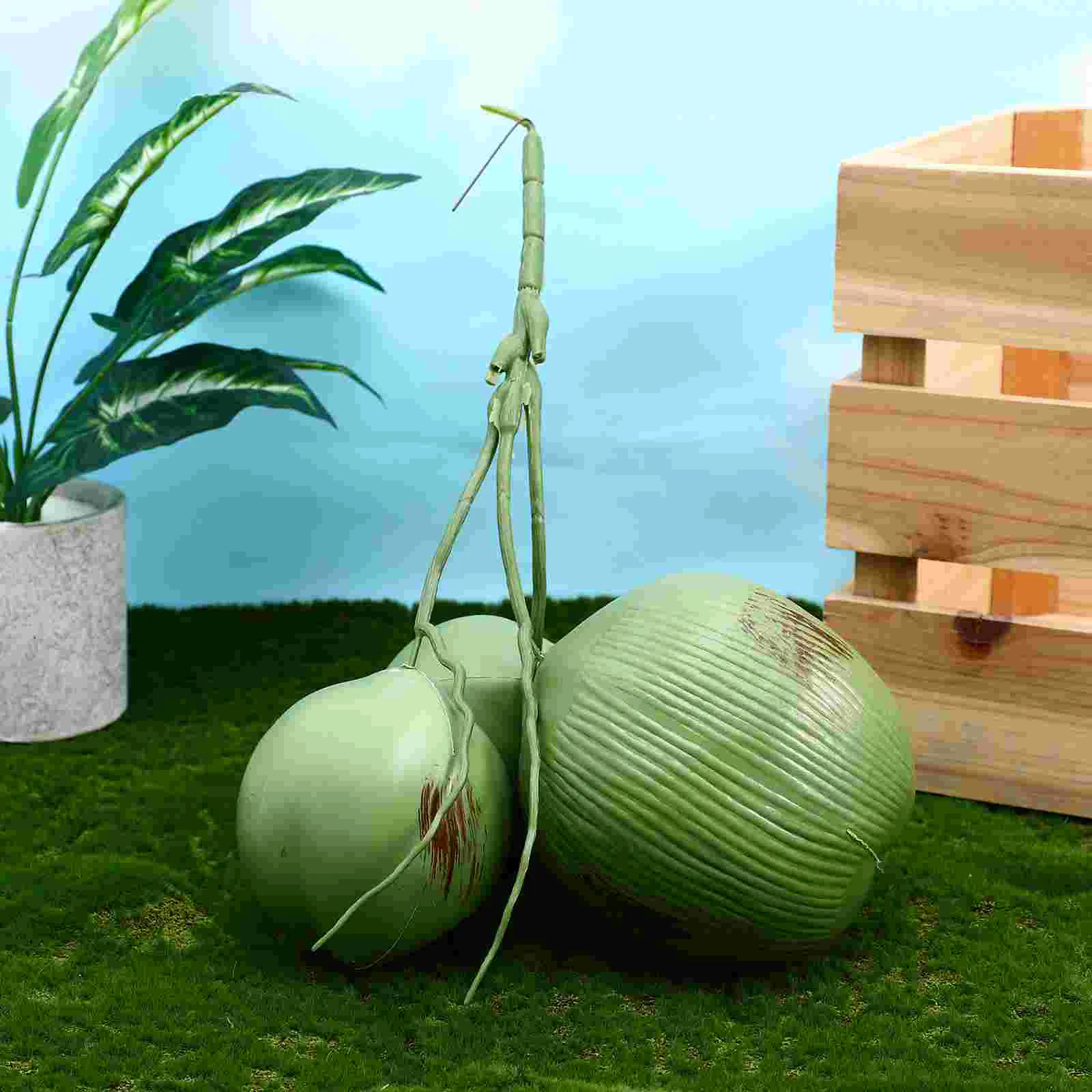 Coconut Decor Artificial Plant Fruit Toys Accessories Fake Decoration Pool Party Green Garland