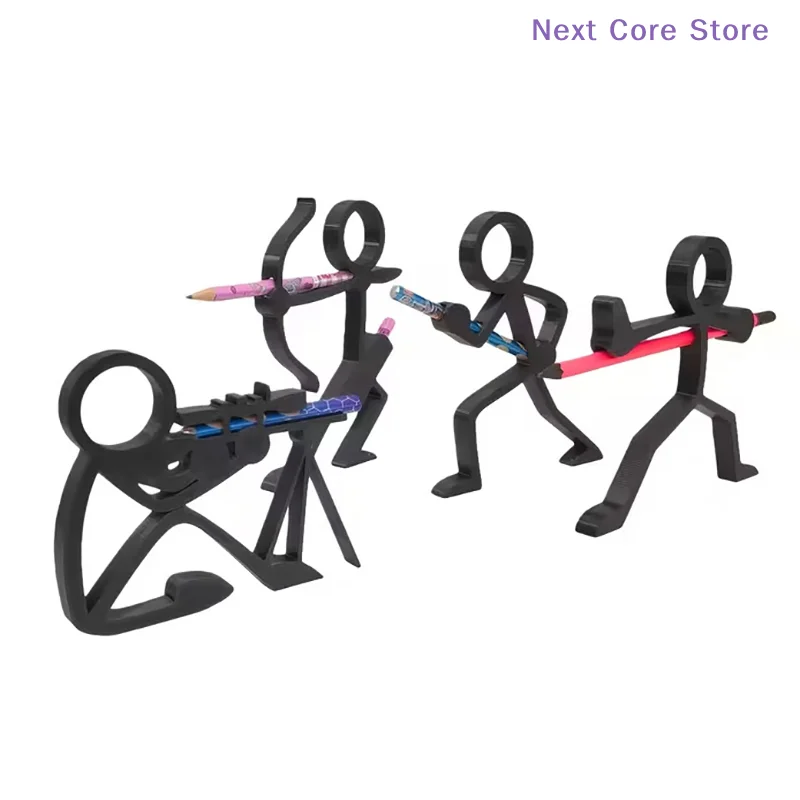 3D Printed Stick Figure Pencil Holders Pen Racks Pen Holders And Desktop Ornaments In Four Different Shapes