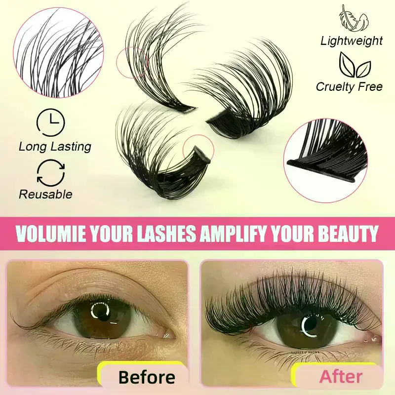 クラスターラッシュキット 個別ラッシュ ボリュームミックスト - Faux Mink Lash のレビューと価格