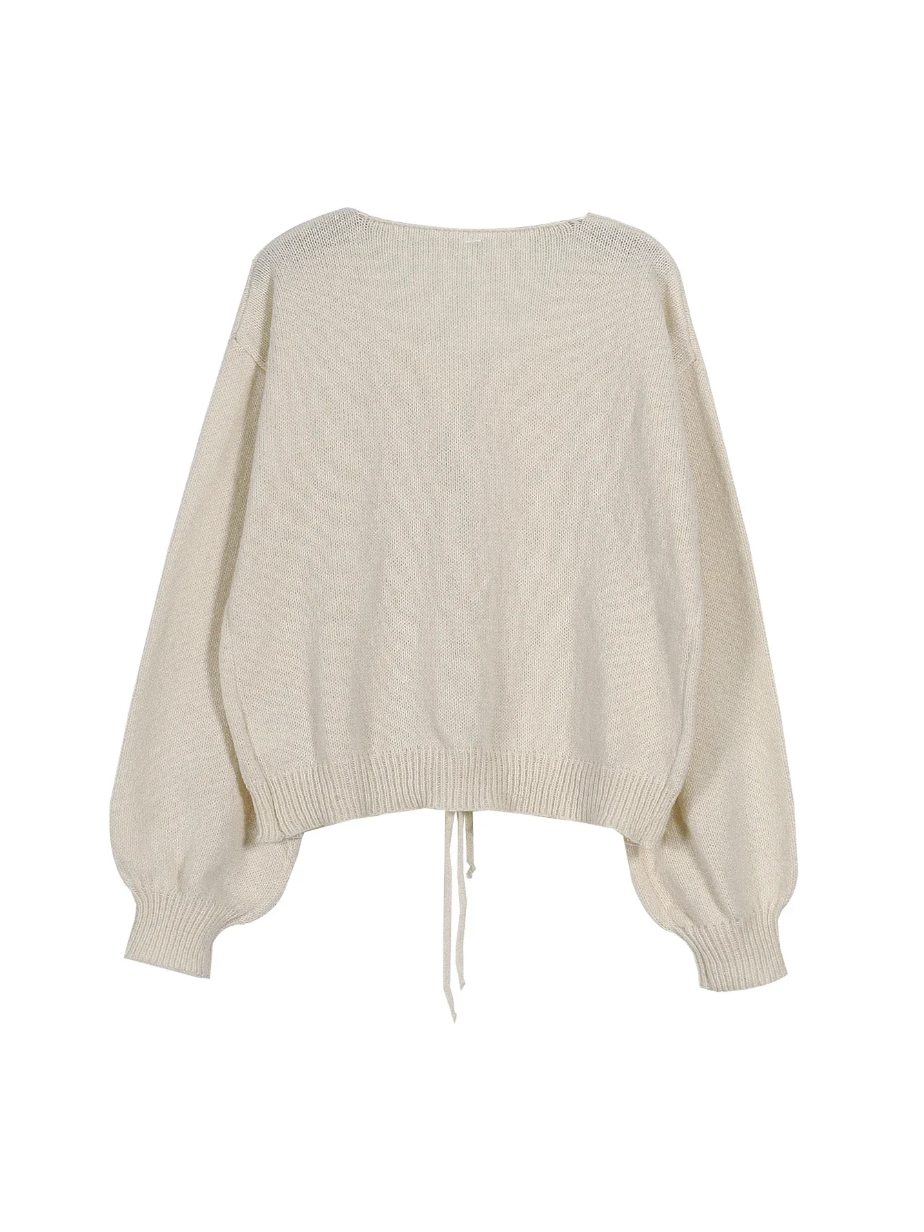 Women's commuter casual loose solid-coloured jumper V-neck autumn and winter cardigan with 2025 autumn and winter new