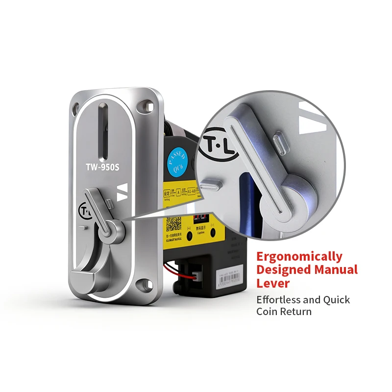 TW-950S Multi Coin Selector Mechanism Acceptor Metal Plastic 10 Level Precision Anti-hooking 9.5KG Guangdong