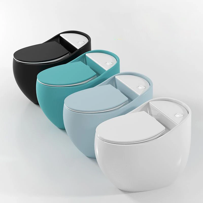 Modern European Design Sanitary Ware Ceramic Egg Shaped One-Piece Toilet Bowl Floor Mounted Luxury Toilet for Home Bathroom Use
