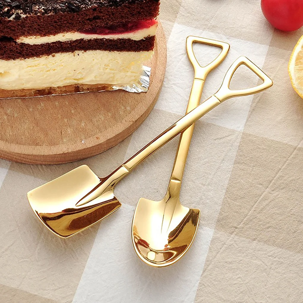 

1pcs Stainless steel Shovel coffee spoon Set Scoop shovel Creative tea-spoon Ice Cream dessert spoon Birthday Gift Tableware