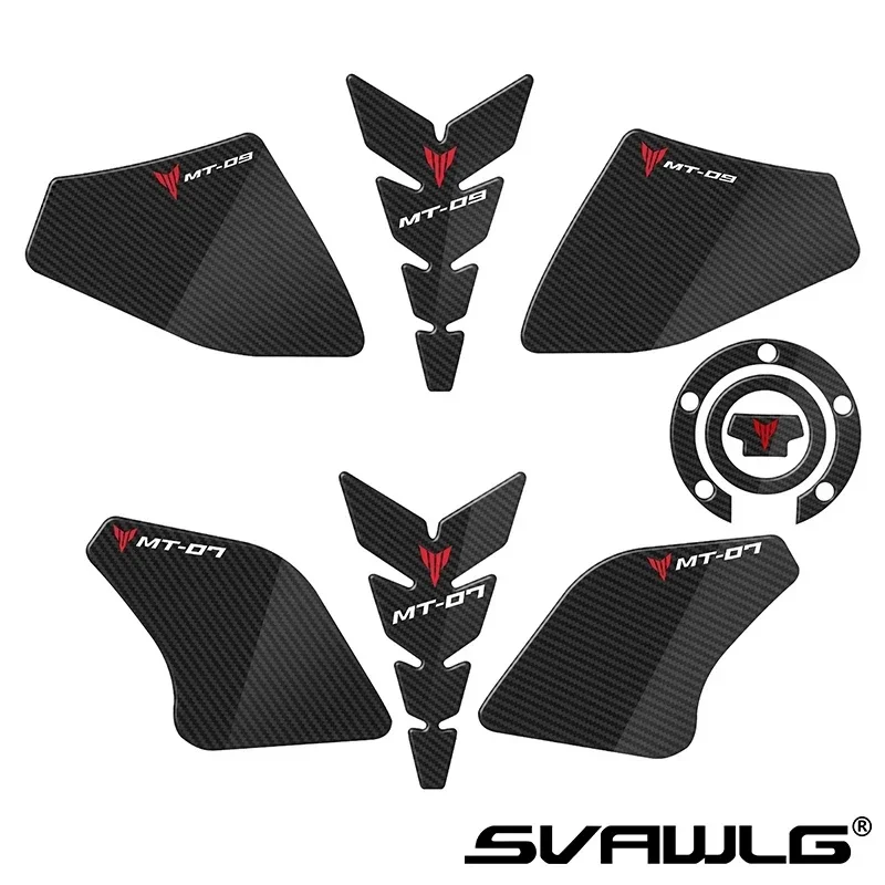 3D Carbon Fiber Motorcycle Fuel Tank Pad Cover Protector Decal Stickers For  MT09 MT-09 MT 09  MT-07 MT07 MT 07 2021-2022