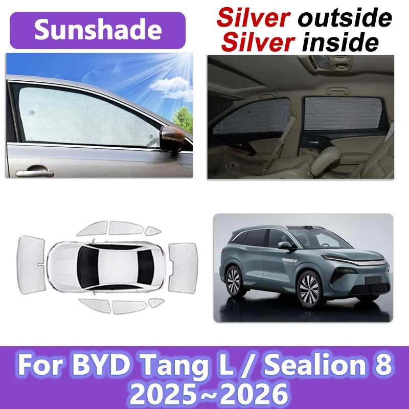 

Для BYD Sealion 8 Tang L 2025 2026 Автомобильный солнцезащитный козырек на лобовое стекло, блокирующий УФ-защитный козырек, теплоизоляционные инструменты, автомобильные аксессуары
