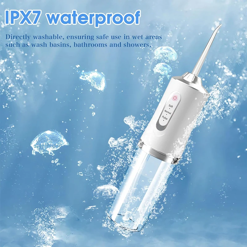 Oral Irrigator Portable Mouth Washing Machine Dental Water Flosser USB Rechargeable Water Jet Floss Tooth Pick 200ml 3 Modes