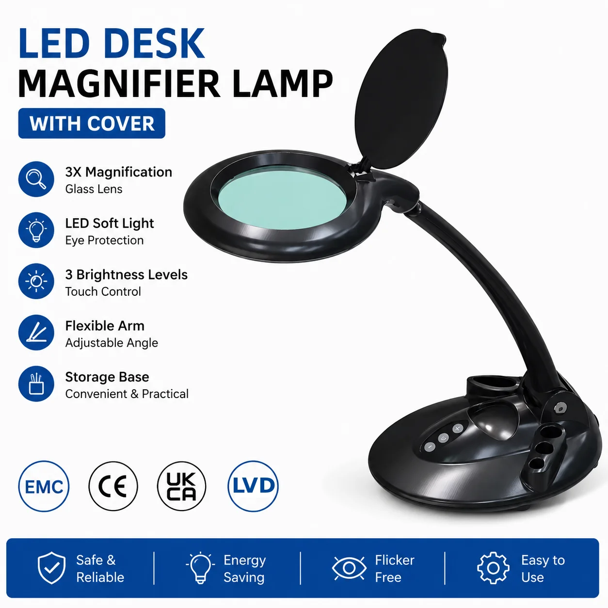 High Demand Export Products Flexible Desk Lamp 3x 5x Magnifying LED Magnifier Light For Close Work Craft Reading Painting Hobby
