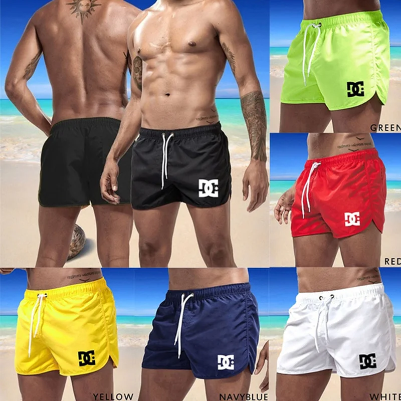 2023 Hot Sale Men\'s Beach Shorts Male Seaside Casual Fashion Surf Shorts High Quality Gym Sports Solid Color Short Pants S-3XL