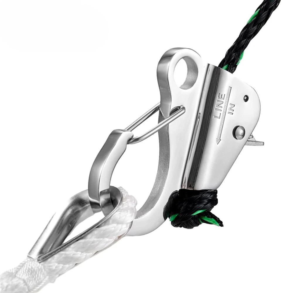 Quick rope hook stainless steel sliding ship anchor hook ship docking locking hook adjustable 500kg load capacity outdoor tools