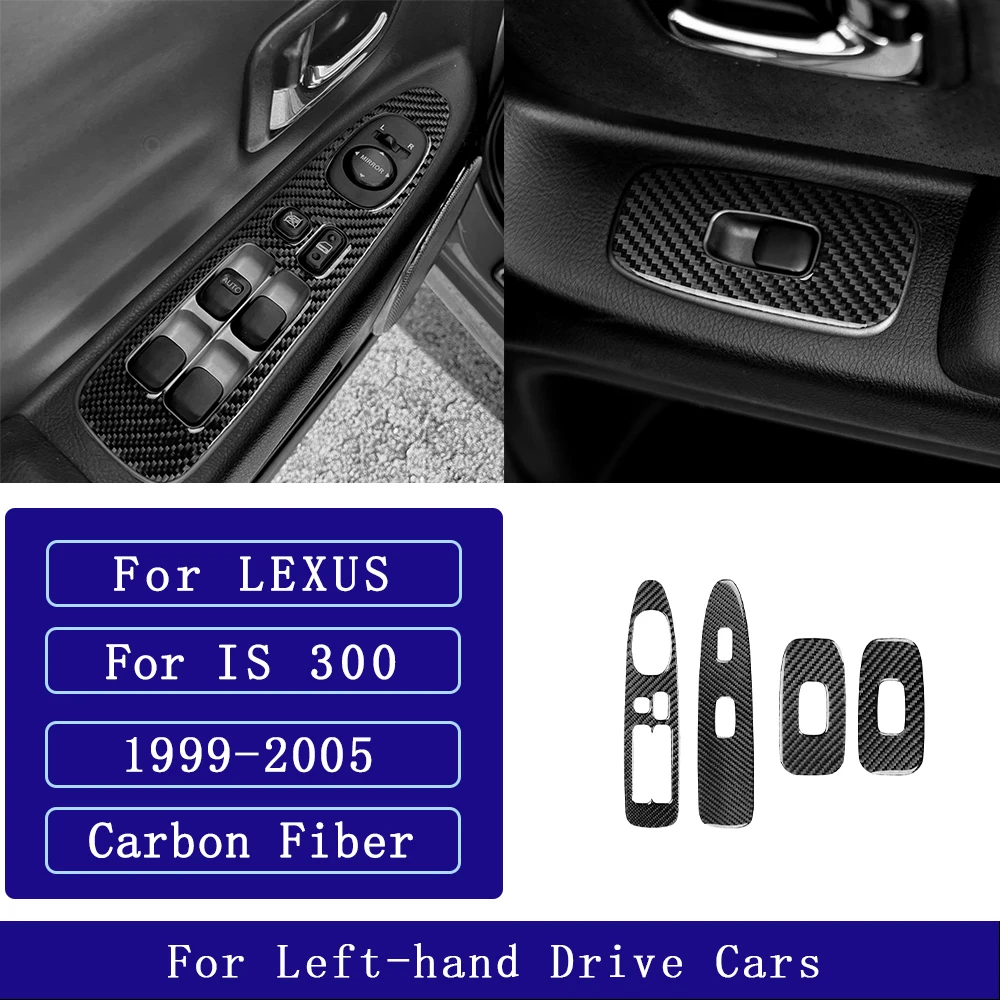 

Для Lexus IS IS300 1999-2005 углеродное волокно, кнопка подъема двери, окна, панель управления, автомобильные аксессуары, декоративные наклейки для интерьера