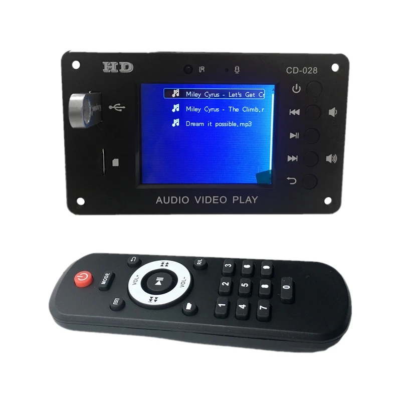 Wireless Bluetooth-compatible 5.0 Decoder Stereo Audio HD Video Player MP3 FLAC WAV APE Decoding FM Radio USB TF Music player