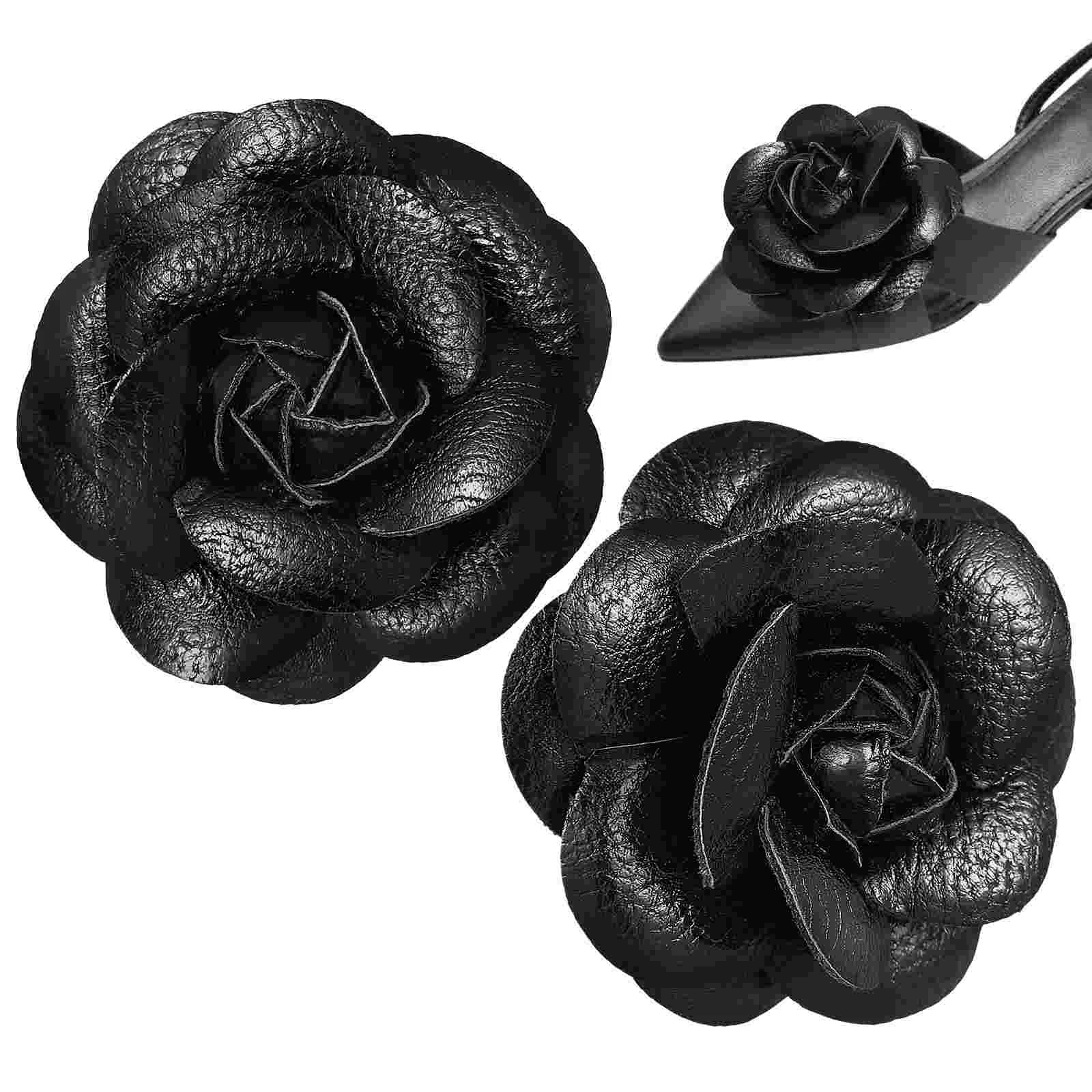 

2 Pcs Sandal Flower Brooch Women Shoe Clips for Pumps Charm Pendant Black Boots Shoes Accessories Sandals Miss