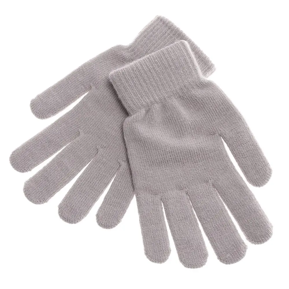 Magic Accessories Winter Warm Basic Thicken Full Fingered Gloves Wool Knitted Mittens  Lining