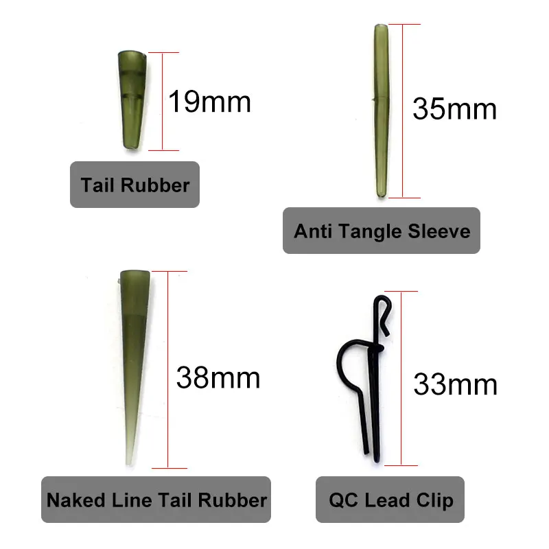 10 Set Carp Fshing Accessories QC Lead Clip Heavy Duty Weight Sinker Leadcore Leader  Nylon Main Line For Carp Fishing Tackle