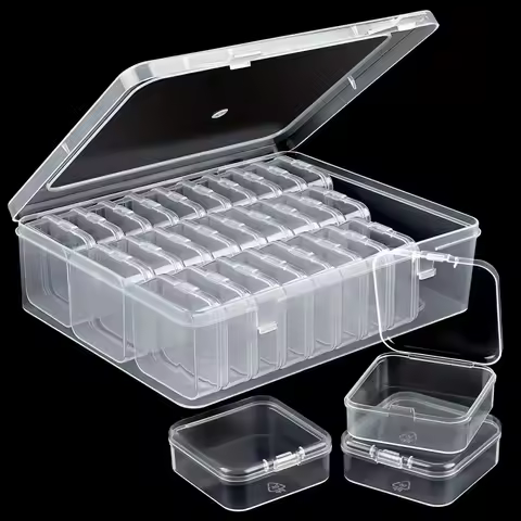 30 grid transparent plastic storage box comes with a small storage container - perfect for beads, jewelry, and handicrafts