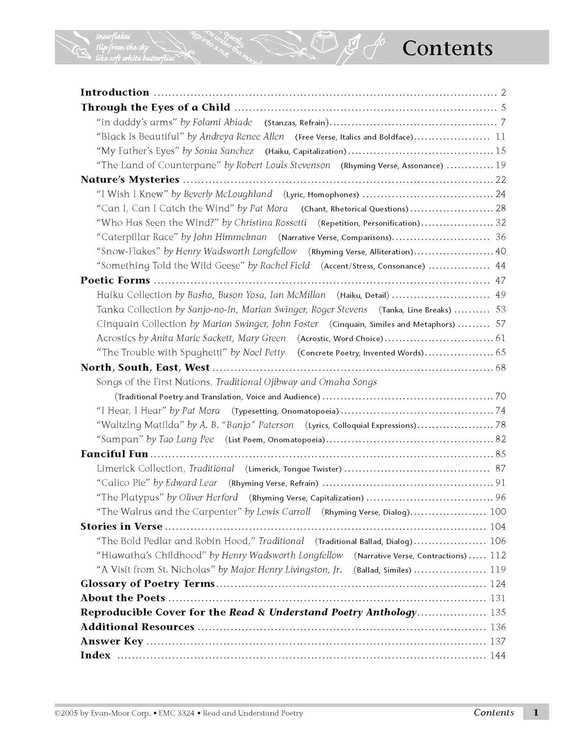 Evan-Moor Read and Understand Poetry, Grades 3-4 Workbook,aged 6 7 8 9, English book 9781557999924