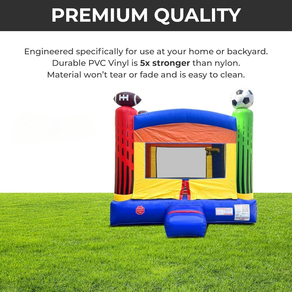 Inflatable Castle Deluxe Sports Castle Inflatable Bounce (Without Blower) - 13 X 12 X 14.5 Foot - Big Inflatable Bouncer