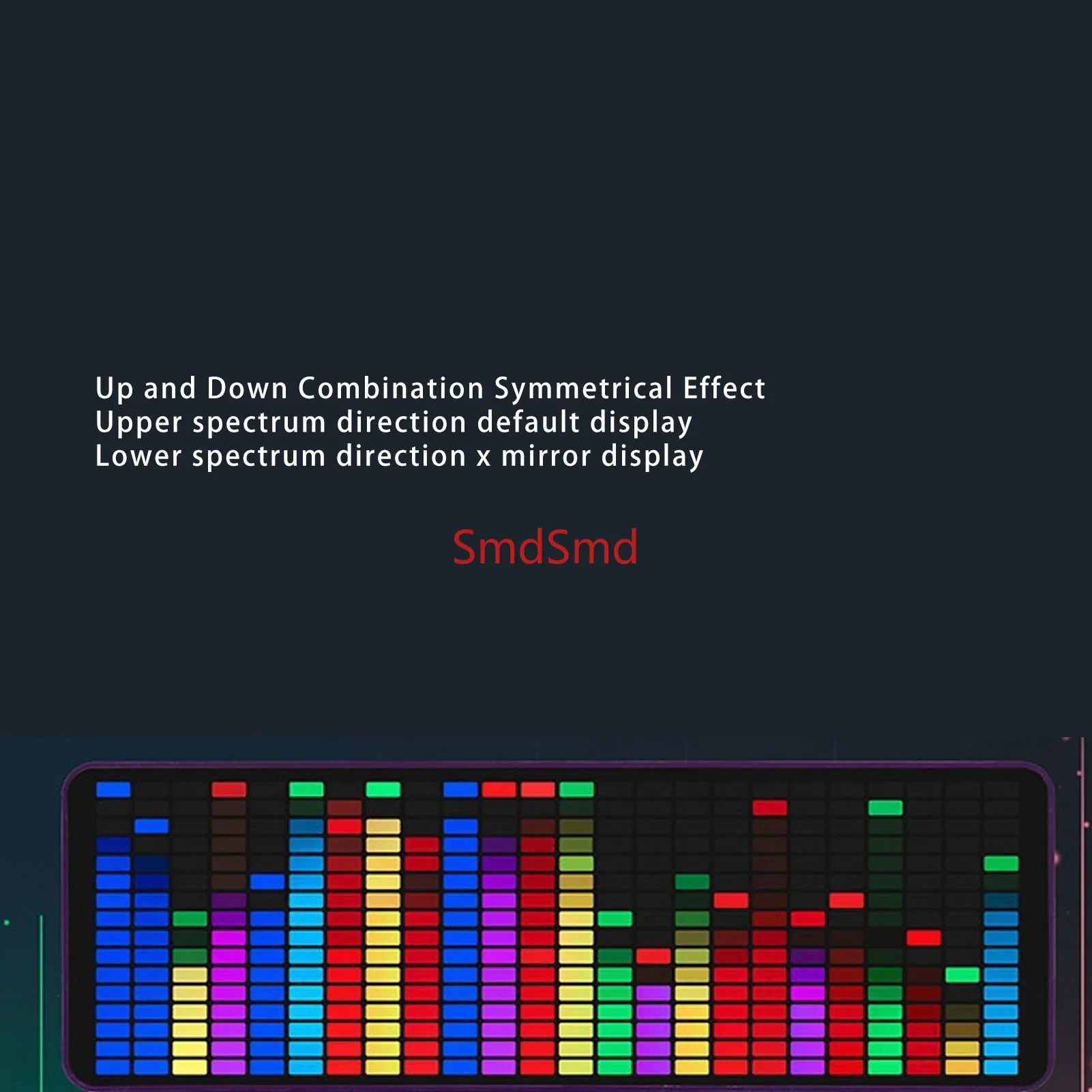 Music Spectrum Display 384 LED 1624 Segment Rhythm Light Level Voice Sensor Pickup Analyzer with Clock 20 Dynamic 7 Color