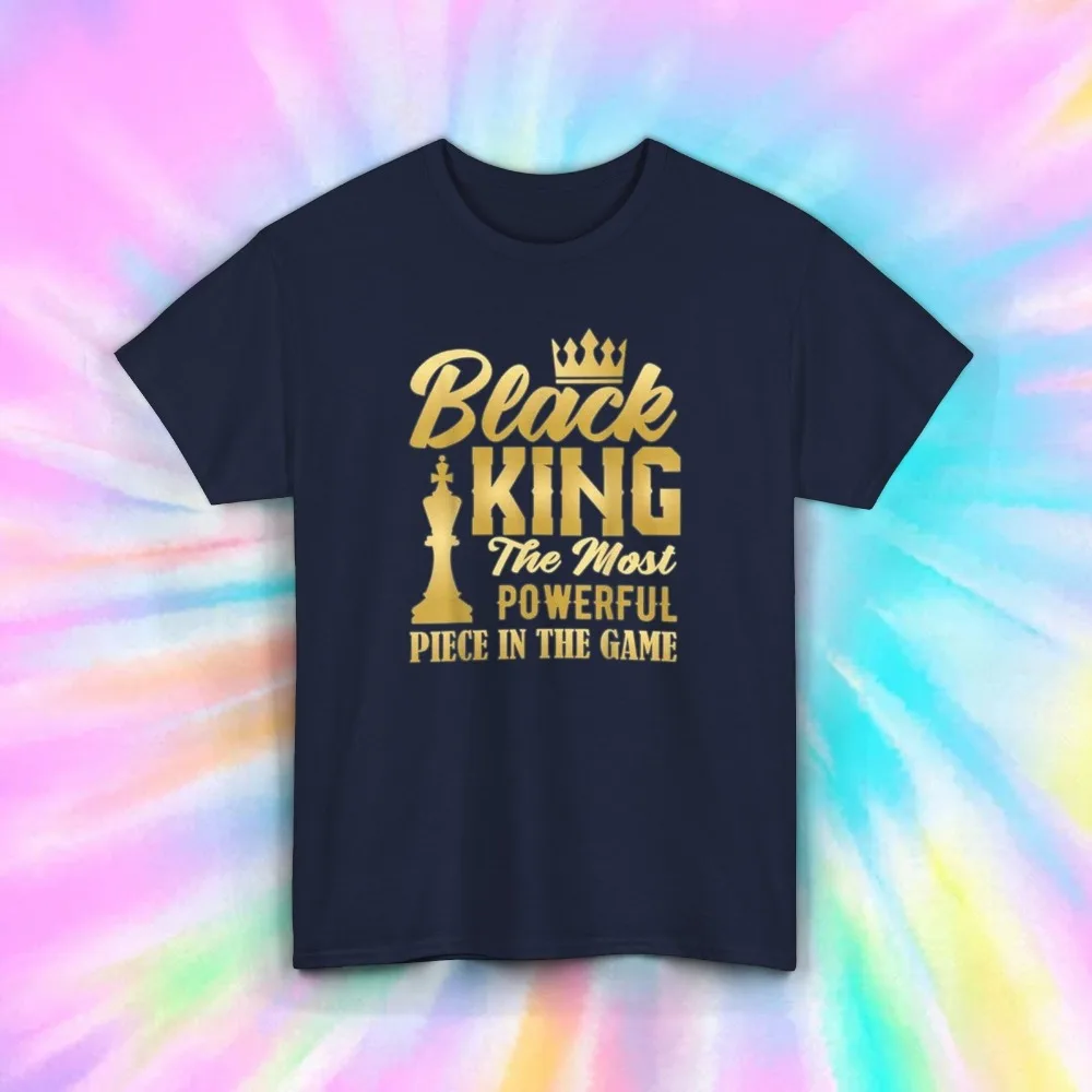 Black King Chess T-Shirt Beack KING The Most POWERFUL PIECE IN THE GAME Summer Fashion Women Men Tee Shirt Casual Short-sleeve