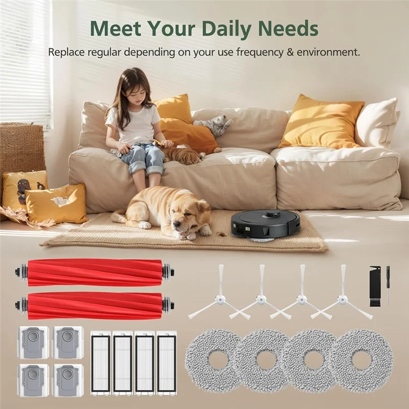 

ABPQ-для робота-пылесоса Roborock Q Revo, основная боковая щетка, фильтр Hepa, швабра, тканевые подушечки, мешки для пыли, запасные части