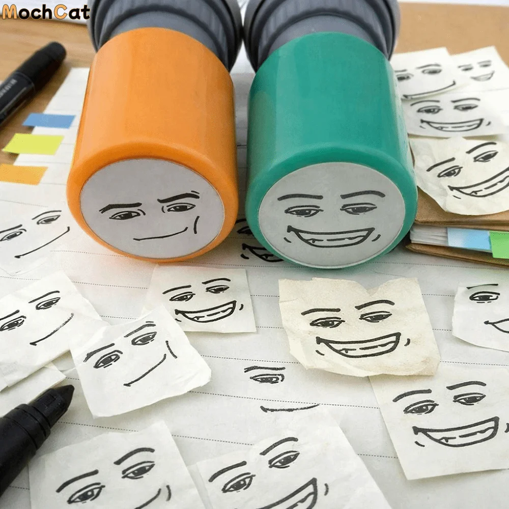 

Многоразовые штампы с забавными выражениями, простой дизайн, креативное сочетание, мультяшные штампы, быстросохнущие, нажимные, подарок на день рождения