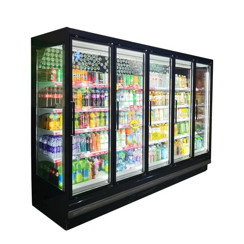 China Commercial Glass Door Coolers Showcase Refrigerator Freezer Cabinet