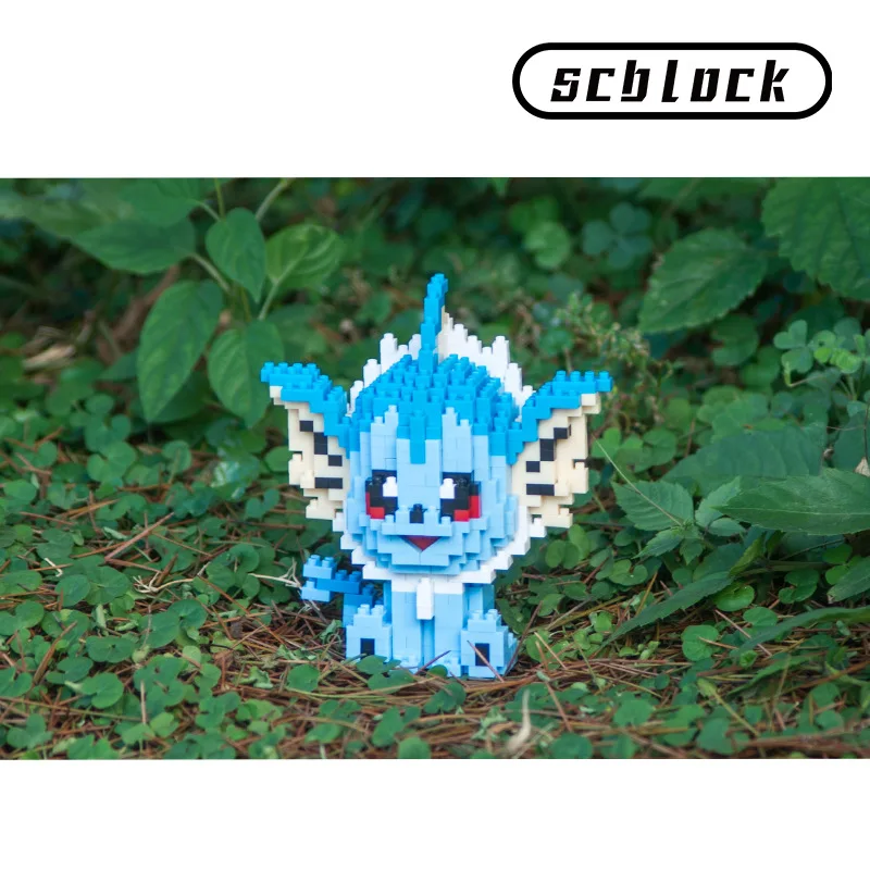 Pokemon Building Blocks Eevee Flareon Micro Diamond Assembled Model Leafeon Mini Brick Sylveon JP Anime Figure For Kid Toys