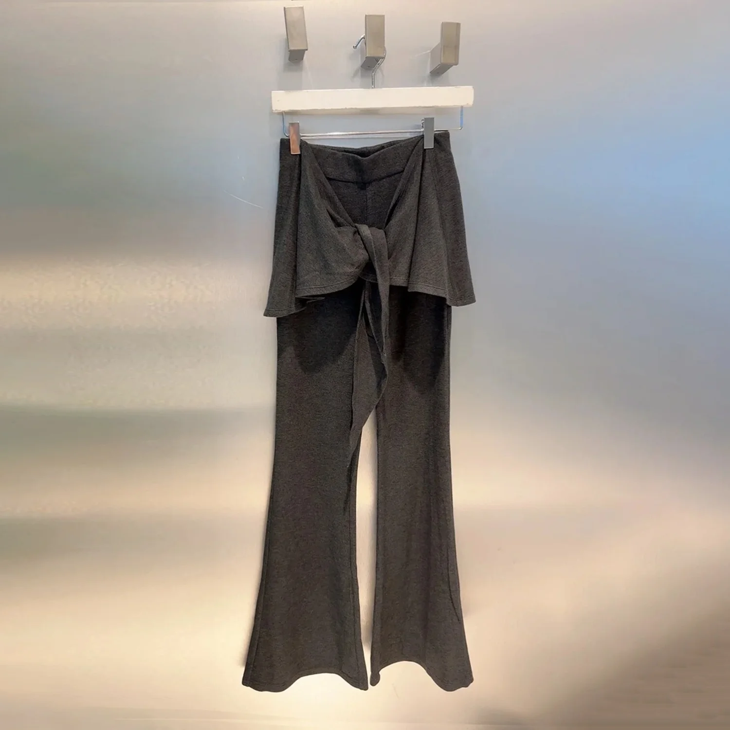 

Элегантные женские спортивные повседневные брюки с широкими штанинами, высокой талией, из эластичной ткани, модные, для работы и повседневной носки, зимняя новинка