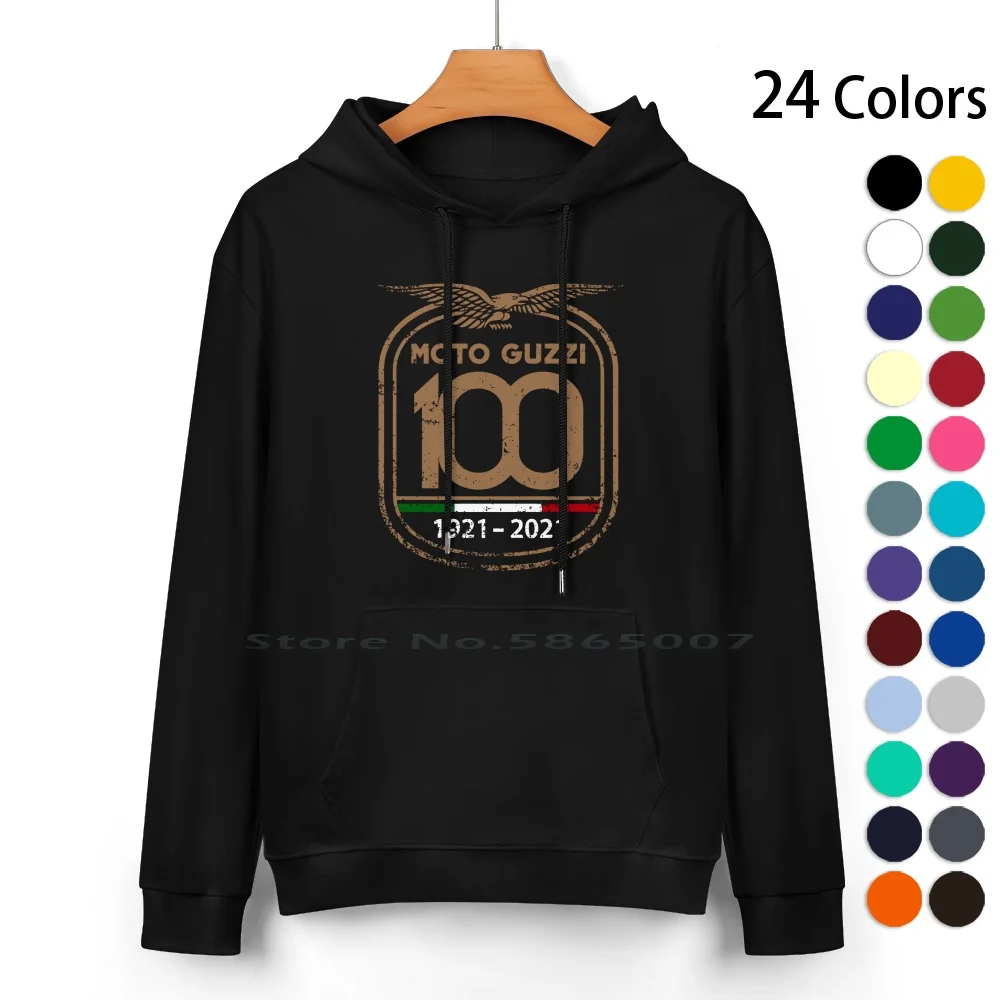 

Vintage Anniversary 100th Moto Guzzi Retro Pure Cotton Hoodie Sweater 24 Colors Moto Guzzi Logo Italy Motorcycles Trending