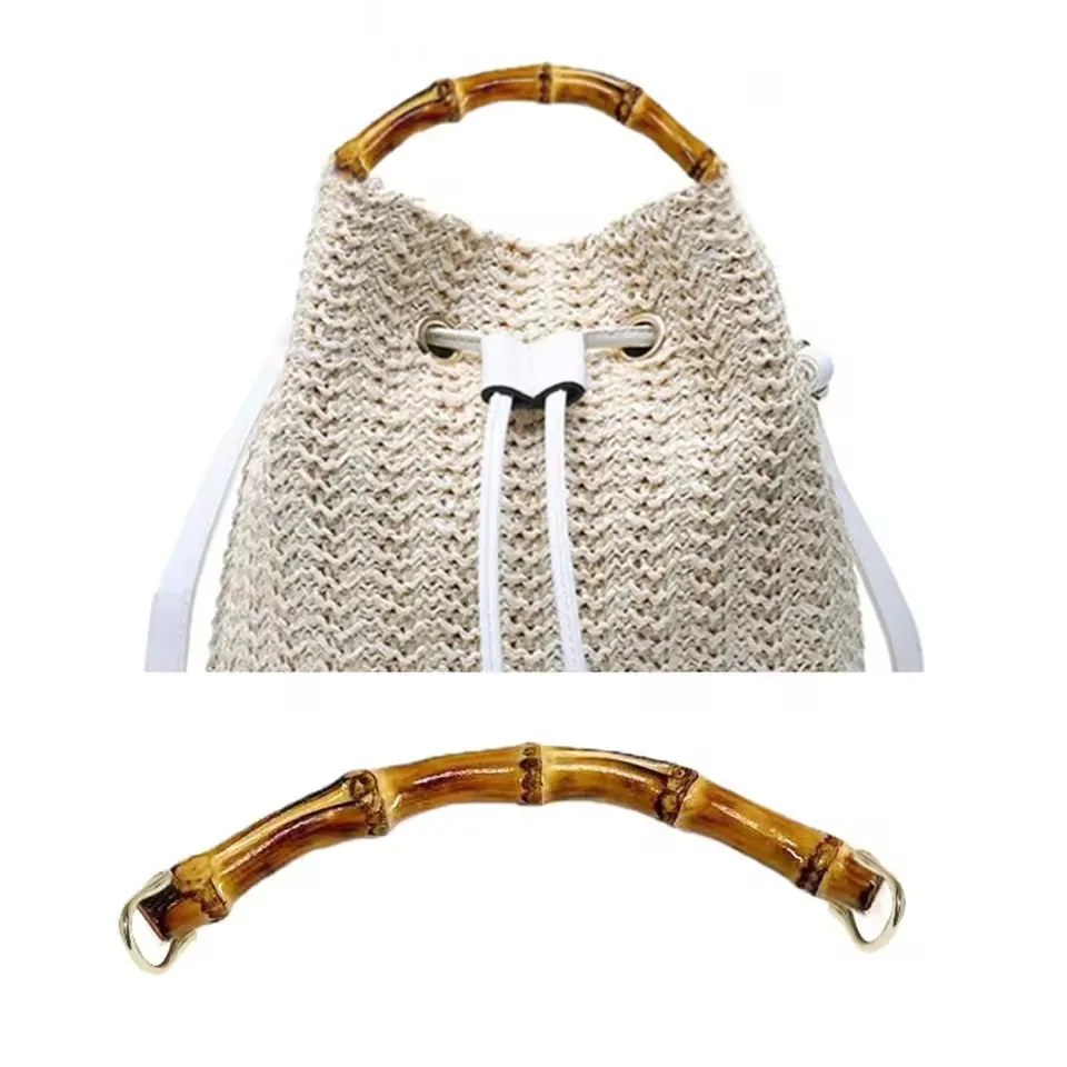 1pc Bamboo U-shaped Handle with Horseshoe Buckle Crossbody Handbag with Detachable Decorative Bamboo Handle DIY Wallet Making