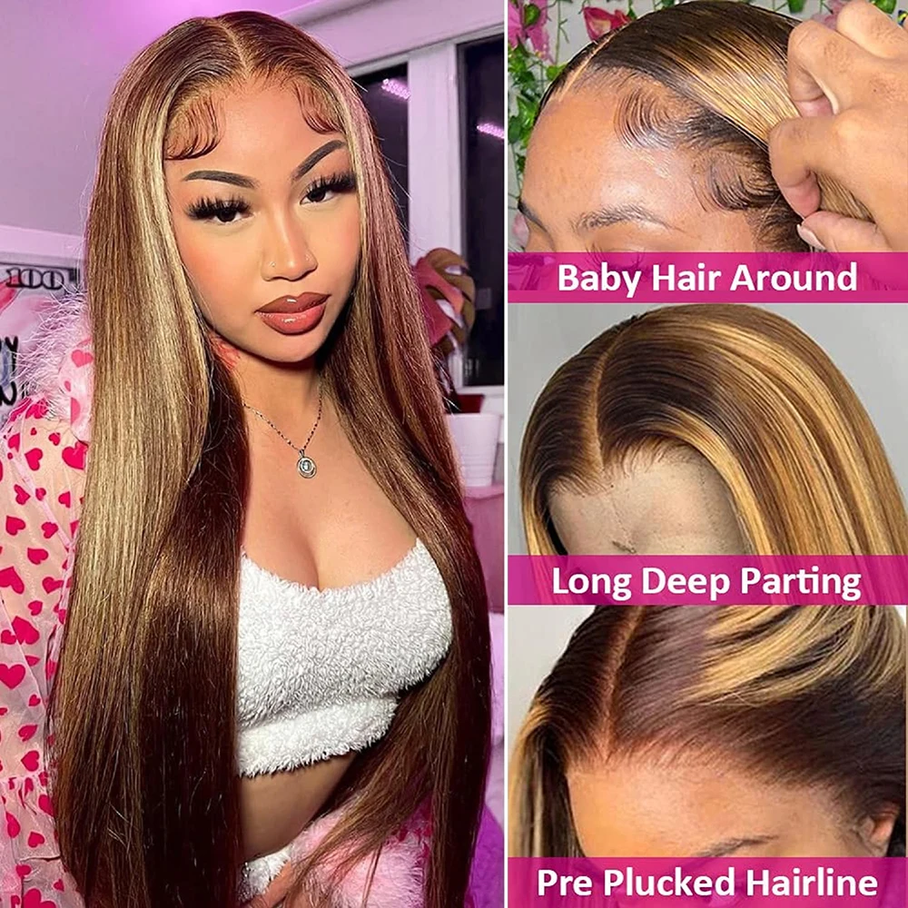 جيتا تسليط الضوء على الباروكات الملونة الدانتيل الجبهة خصلات الشعر المستعار الإنسان العظام مستقيم P4/27 العسل شقراء T الجزء الأوسط الدانتيل الباروكات للنساء السود