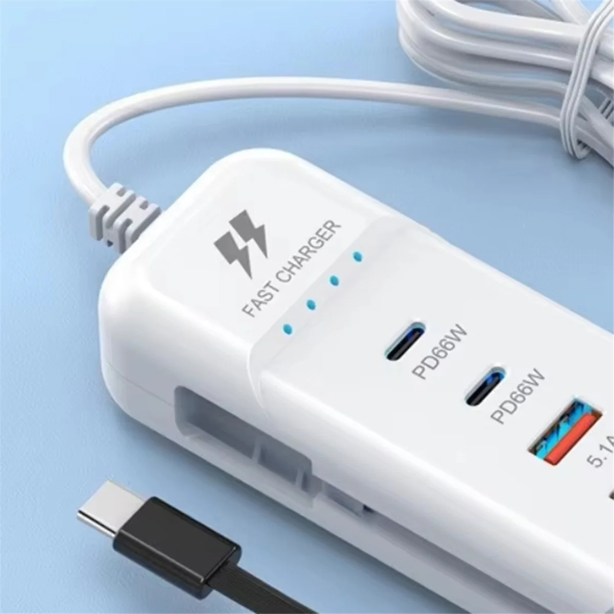 

2025 + 66 Вт PD Настенные USB-зарядные устройства для быстрой зарядки Адаптер USB-концентратора 4 порта USB Тип C Удлинитель Кабель типа C Розетка Вилка европейского стандарта