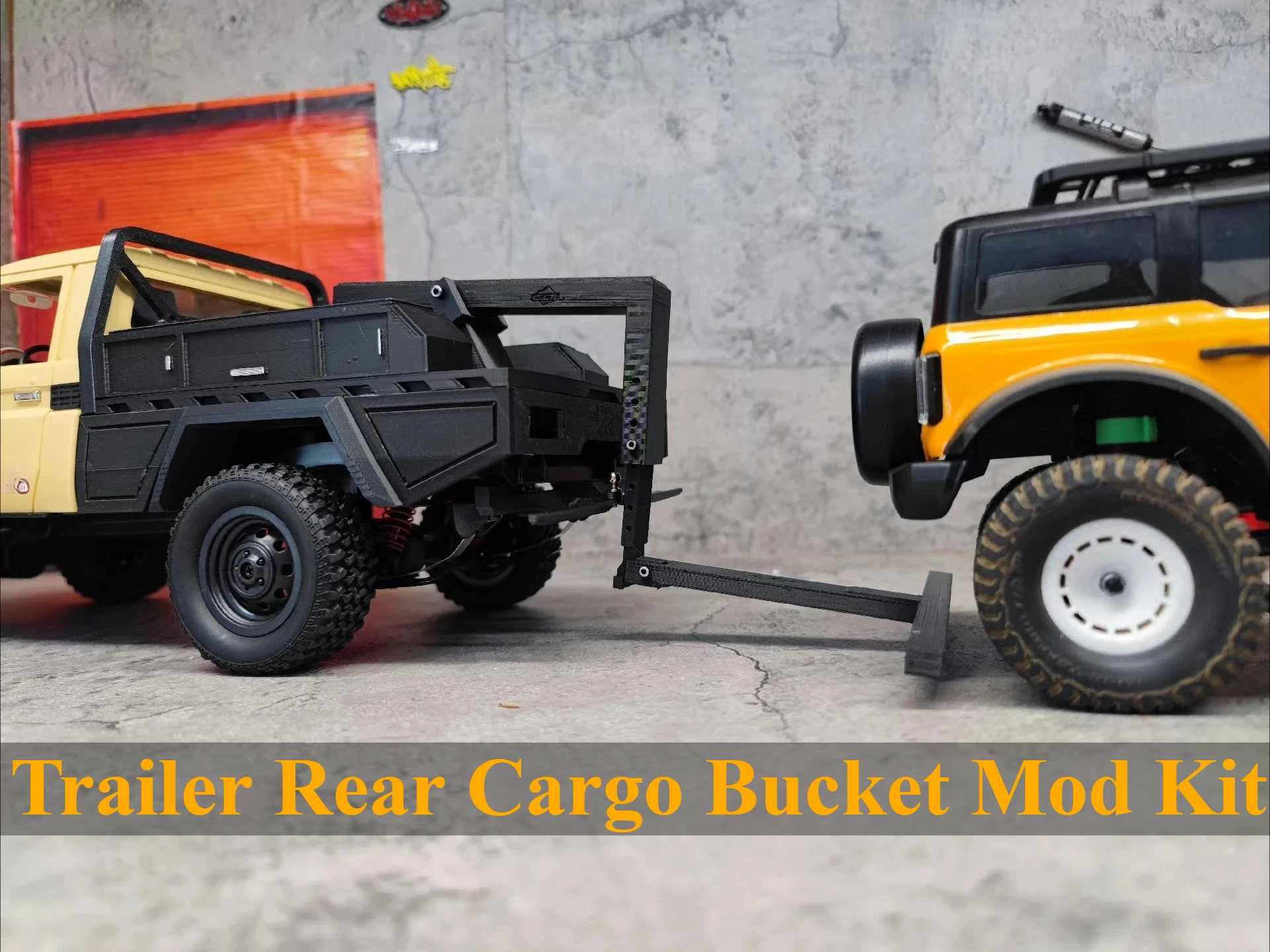 Truck Upgrade Decoration Accessories For MN82 LC70 Pickup 1/12 RC Crawler Multifunctional Trailer Rear Cargo Bucket Mod Kit