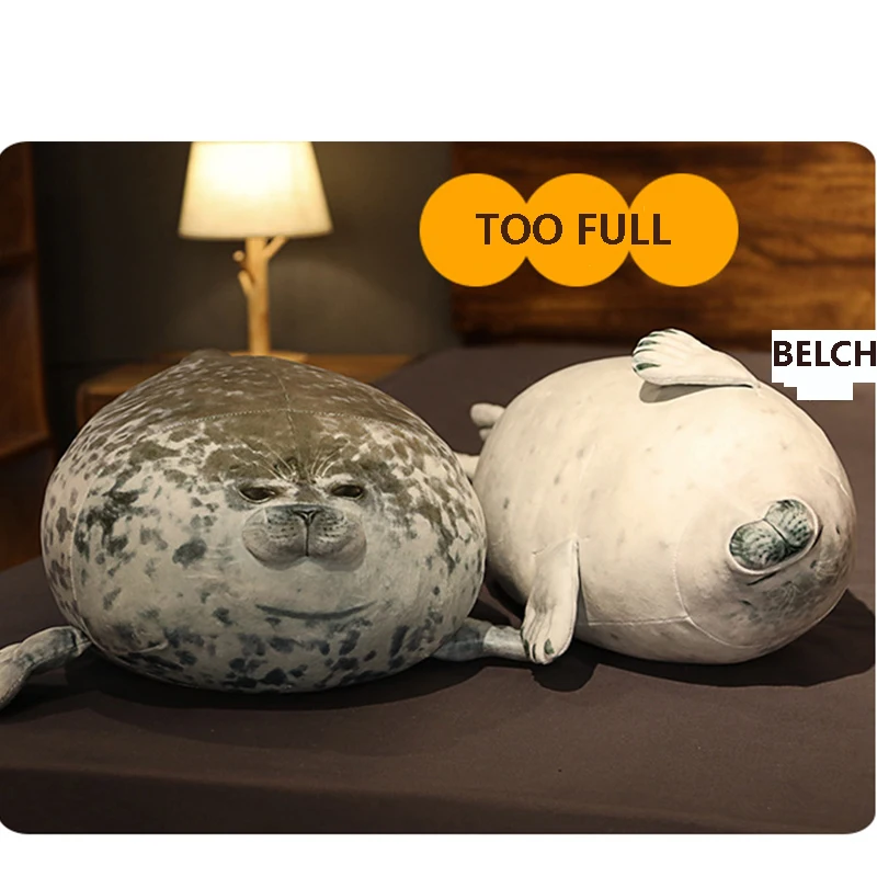 20/30/40/60/80Cm Kawaii Simulated Cartoon Seal Doll Toy Pillow Lifelike Stuffed Marine Life Seal Soft Backrest Birthday Gift