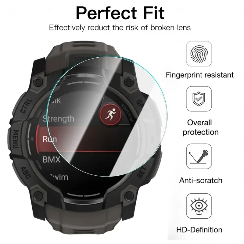 Tempered Glass Screen Protector For Garmin Instinct 3 Clear Anti-scratch Resistant Smart Watch Film Film for Instinct3 45mm 50mm