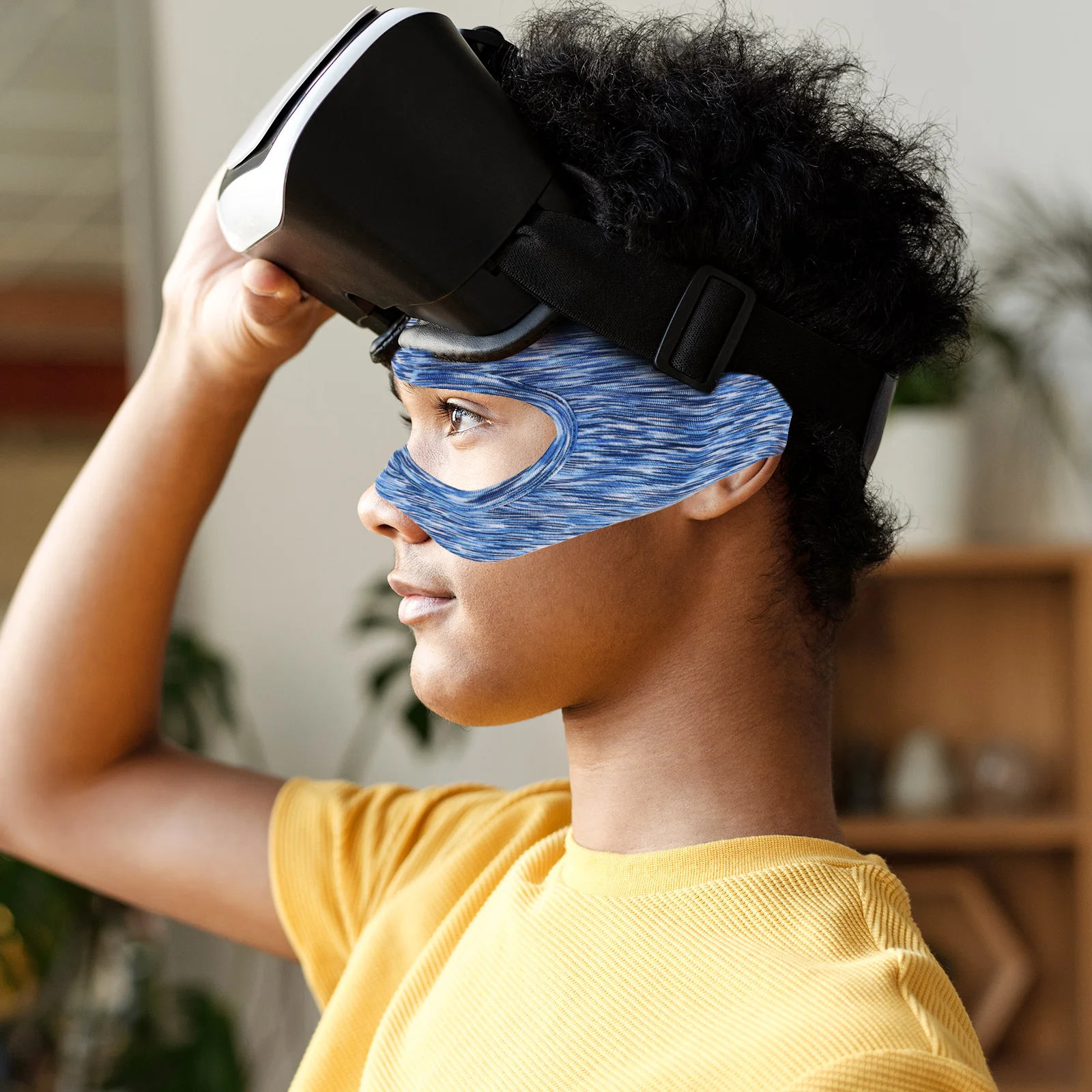 

VR Headset Eye Cover Quick dry Sweat B Goggles Accessories Gaming VR Eye Mask Padding Blue Fits All Headphones Portable Audio