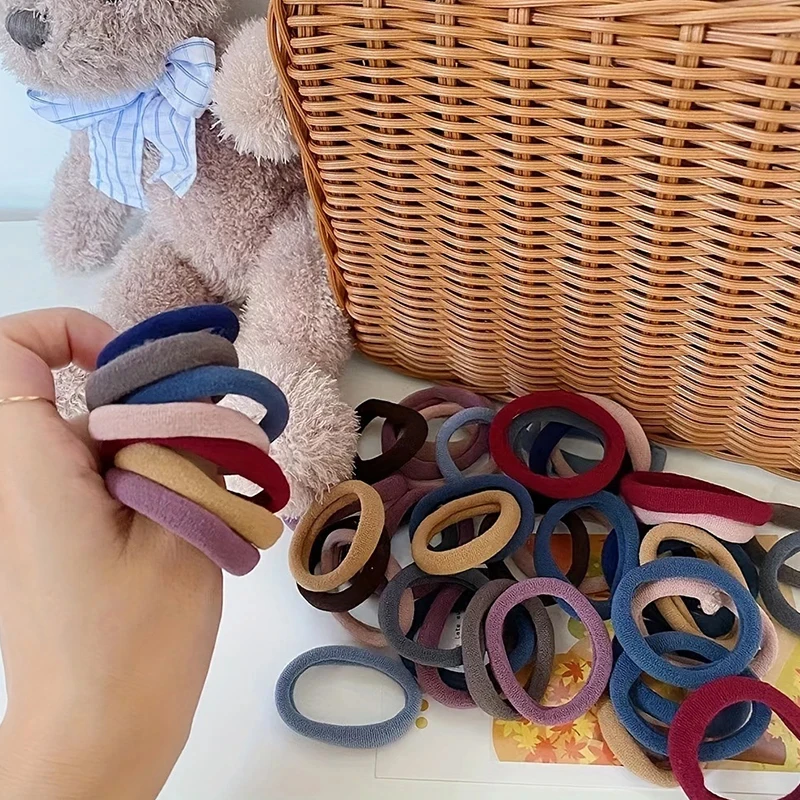 100/200pcs Women's Hair Accessories,Basic Headband, Headband Tie, Ponytail Holder, Simple and Fashionable Decorative Rubber Band