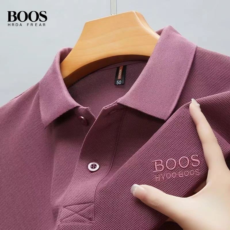 

New men's high-quality embroidered logo short sleeved polo shirt, summer fashion casual breathable cool T-shirt top