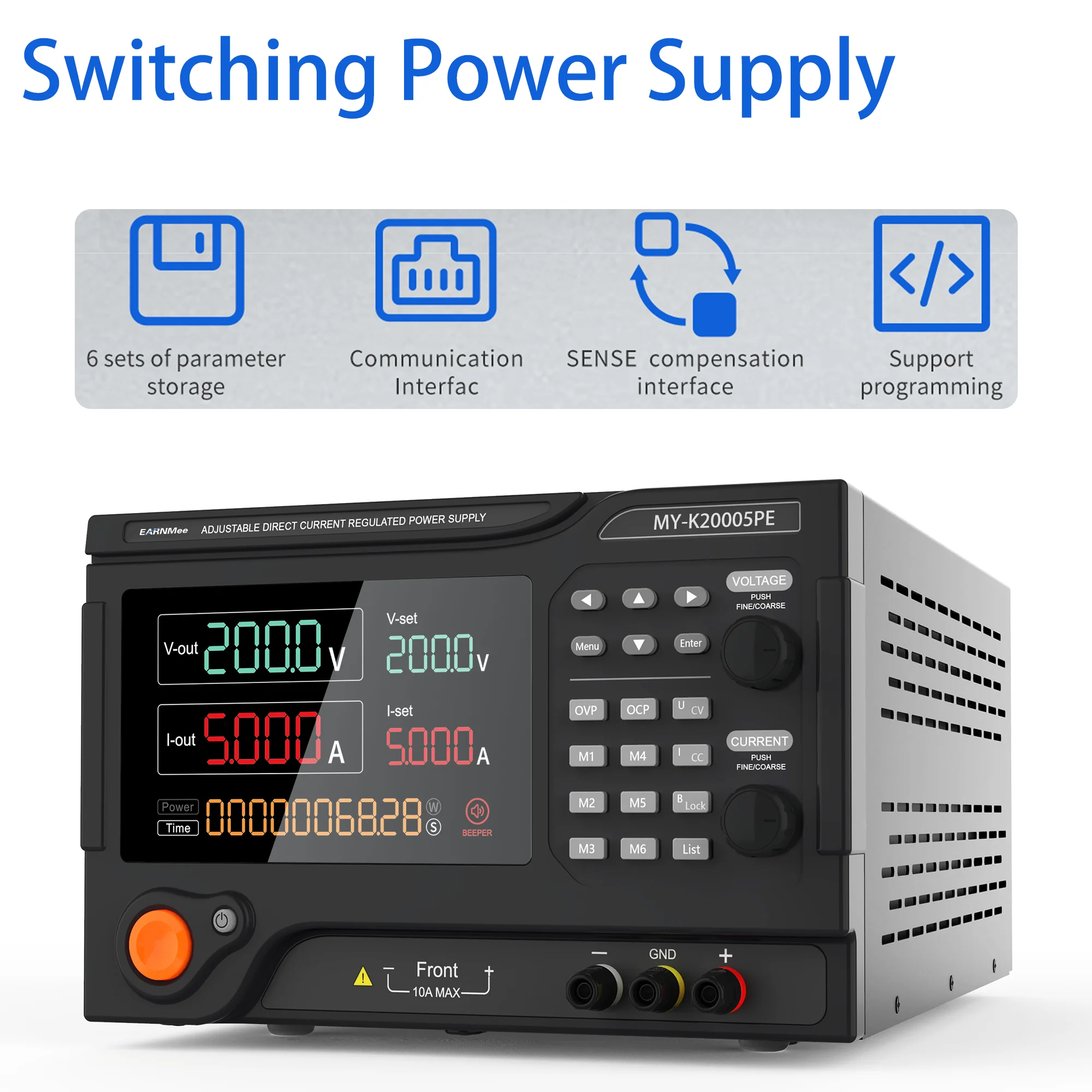 laboratory adjustable 200V 5A switching programmable dc power supply