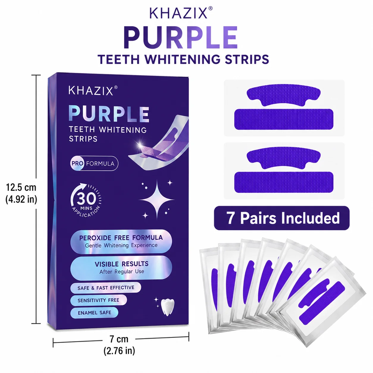 1/7 pairs Teeth Whitening Strips for Whiter-Looking Smile, Flexible Tooth Strips Easy to Apply for Daily Cosmetic Care