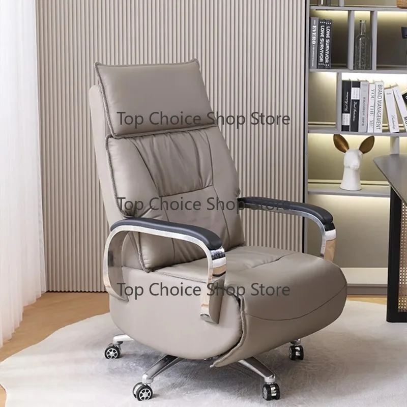Modern Ergonomic Leather Swivel Office Chair Adjustable Reclining Executive Business Work Seat