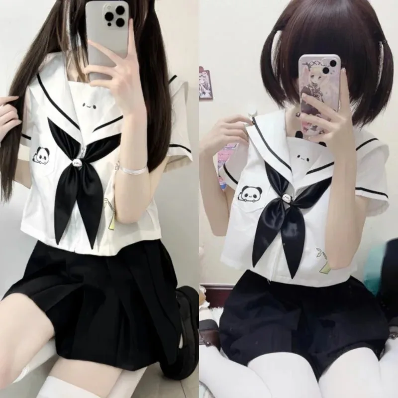 

Y2K Midi Dresses Backpacks Set Bear Side Clip Calf Socks 10Suit Sweet Lolita Dresses Navy Uniform Scarf A-line Dresses Box New