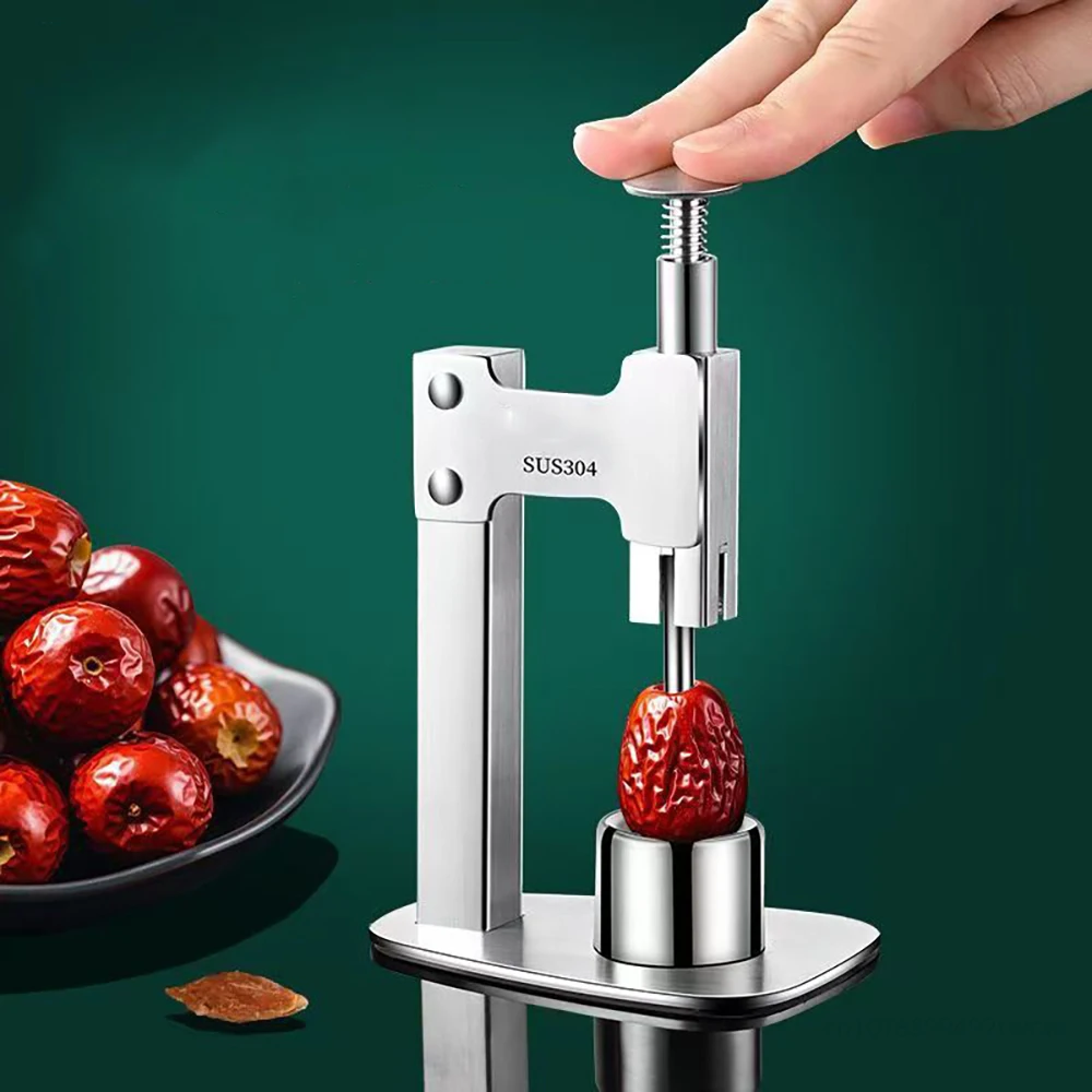 Red Dates Corer Manual Jujube Pitter Cherry Olive Fruit Core Remover Seed Push Out Tools Kitchen Accessories Stainless Steel