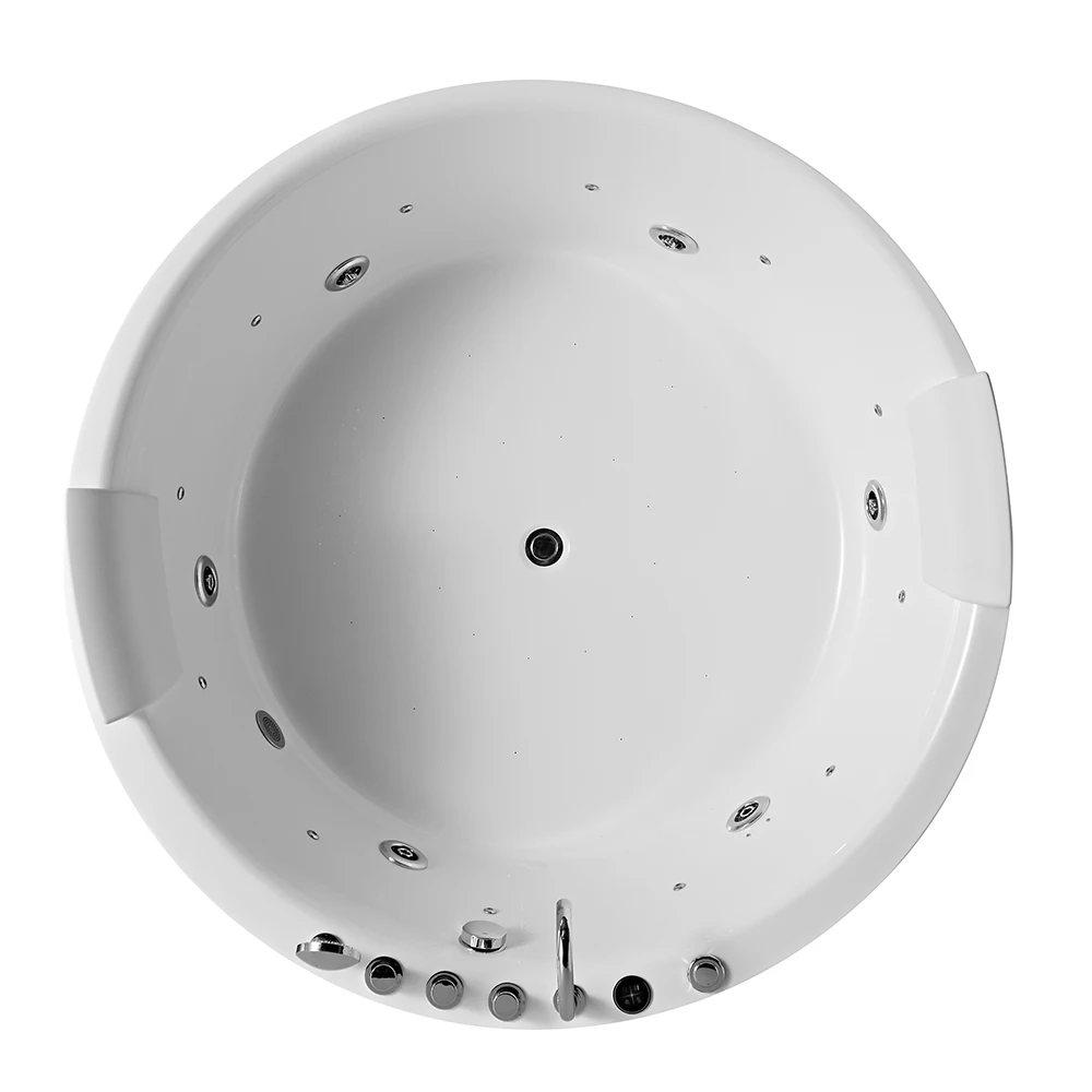 Made Round Shape Freestanding Whirlpool Massage Bathtub White Acrylic Spa Bath Tub